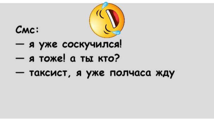 Смс я уже соскучился я тоже и ты кто таксист я уже полчаса жду