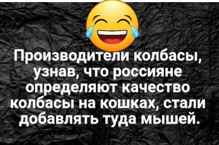 Производители колбасы узнав что россияне определяют качество колбасы на кошках стали добавлять туда мышей