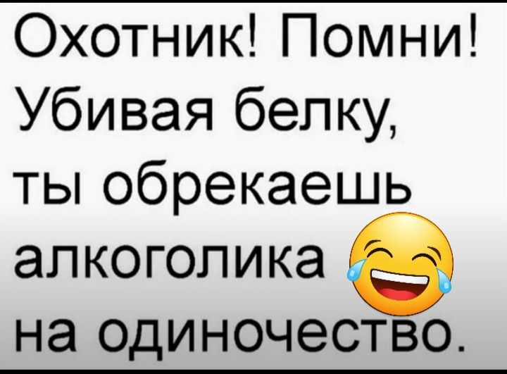 Охотник Помни Убивая белку ты обрекаешь алкоголика на одиночество