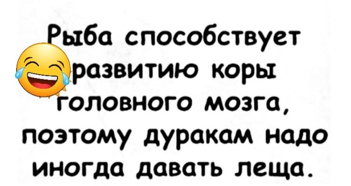 ыба способствует развитию коры оловного мозга позтому дураком надо иногда давать леща