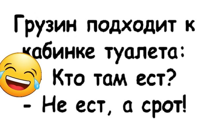 Грузин подходит к бинке туалета Кто там ест Не ест а срот