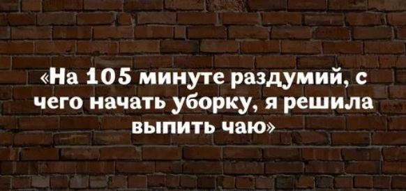 На 105 минуте раздумий чего начать уборку я решила выпить чаю