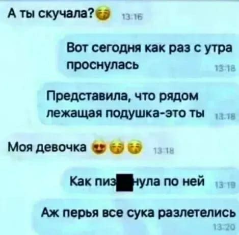 Атыскучат Бываютпишет проснулась ЧТО РЯДОМ ПОДУШКі ЭТО ТЫ Квкпиіупапоией Аж перья все сука женись д4