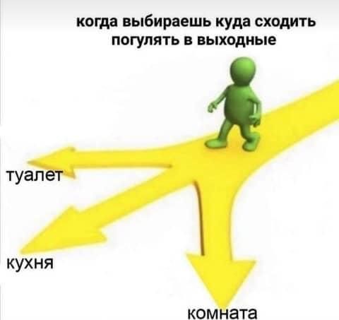 когда выбираешь куда сходить погулять в выходные туал кухня КОМ ата