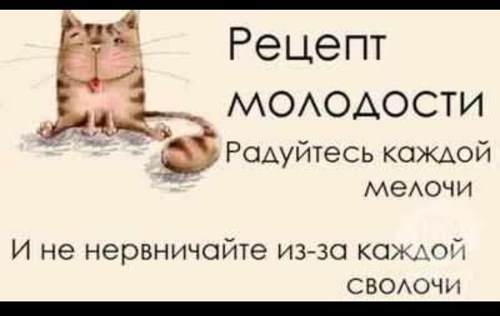 Рецепт МОАОАОСТИ Радуйтесь каждой меАочи И не нервничойте из зо комп Ъ СВОАОЧИ _