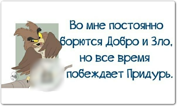 _ Во мне постоянно орются добро и Зпо 4 но все время Ёобеждает Придурь