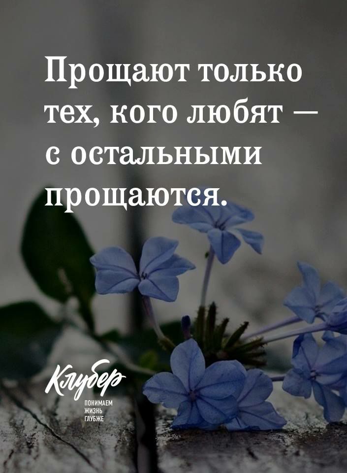 Пр ощают только тех кого любят с остальными прощаются жжжжж