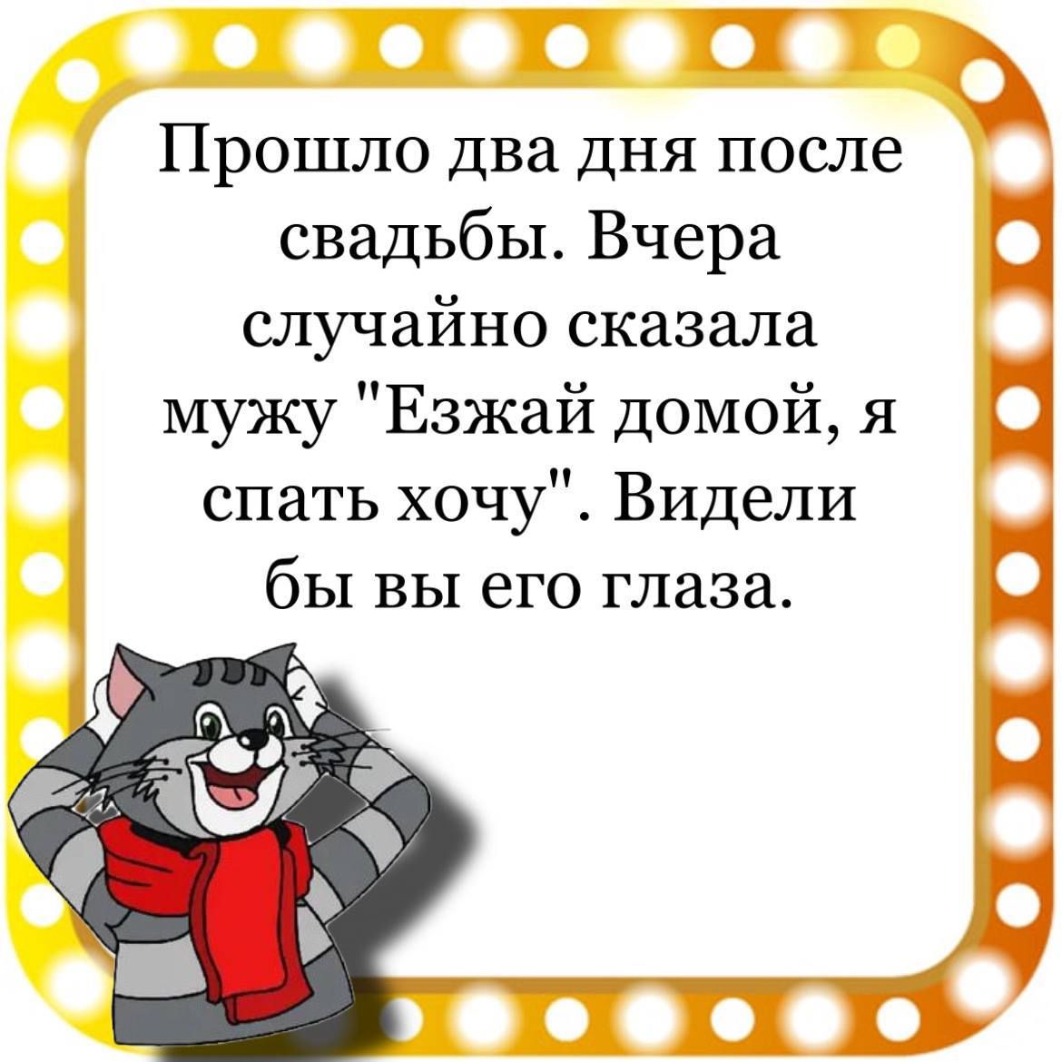 свадьбы Вчера случайно сказала іі мужу Езжаидомои я спать хочу Видели Прошло два дня после П бы ВЫ его глаза