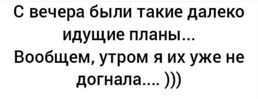 С вечера были такие далеко идущие планы Вообщем утром я их уже не догнала