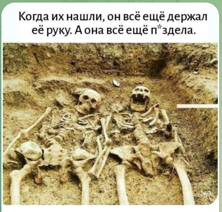 Когда их нашли, он всё ещё держал её руку. А она всё ещё п*здела.