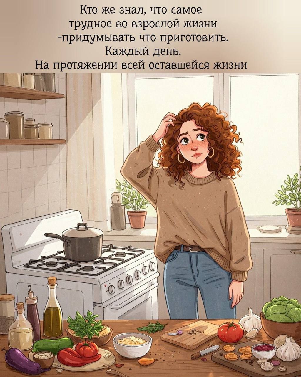 Кто же знал, что самое трудное во взрослой жизни - придумывать что приготовить. Каждый день. На протяжении всей оставшейся жизни.