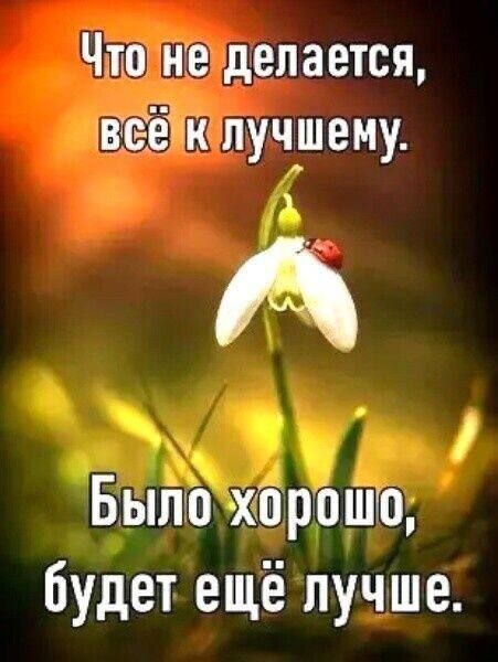 Что не делается вгеё к лучшему Быпю хгпрошю будет ещё лучше