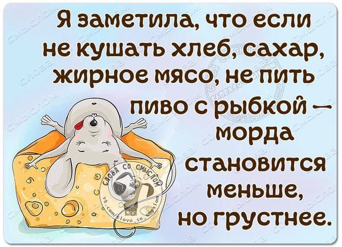 я заметила что если не кушать хлеб сахар жирное мясо не пить пиво с рыбкой морда становится меньше но грустнее