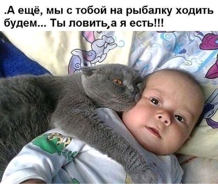 А ещё мы с тобой на рыбалку ходить будем Ты ловить а я есть