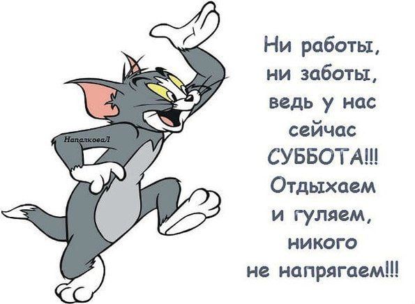 Ни работы ни заботы Ведь у нас сейчас СУББОТА Отдыхаем и гуляем никого не напрягаемШ