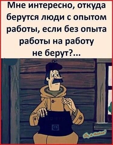 Мне интересно откуда берутся люди с опытом работы если без опыта работы на работу