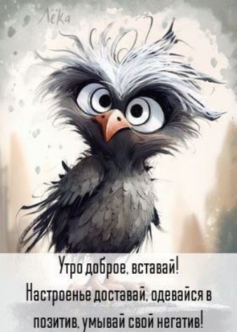 Утро доброе вставай Настровнье постовой одевайся и поэта умыоай свой негатив