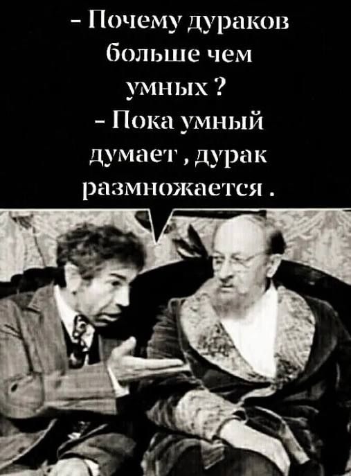 Почему дураков больше чем умных Пока умный думает дурак размножается