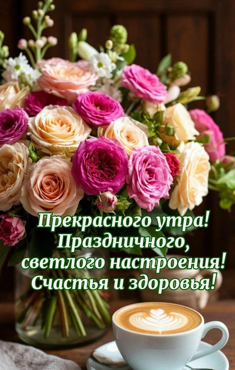 Прекрасного утра! Праздничного, светлого настроения! Счастья и здоровья!