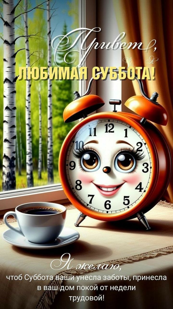 Привет, ЛЮБИМАЯ СУББОТА! Я желаю, чтобы Суббота ваши унесла заботы, принесла в ваш дом покой от недели трудовой!