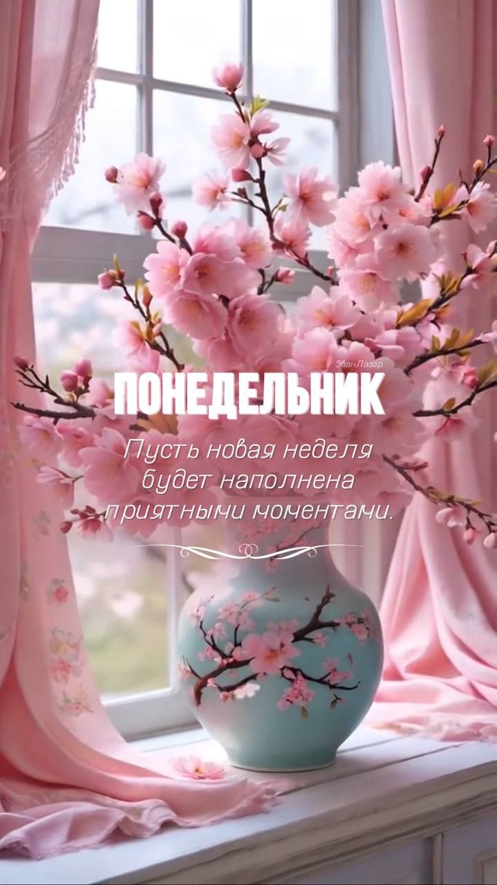 Понедельник
Пусть новая неделя будет наполнена приятными моментами.