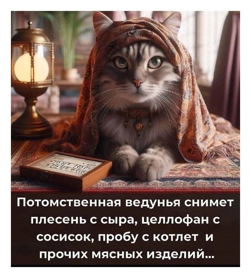 Потомственная ведунья снимет плесень с сыра, целлофан с сосисок, пробу с котлет и прочих мясных изделий...