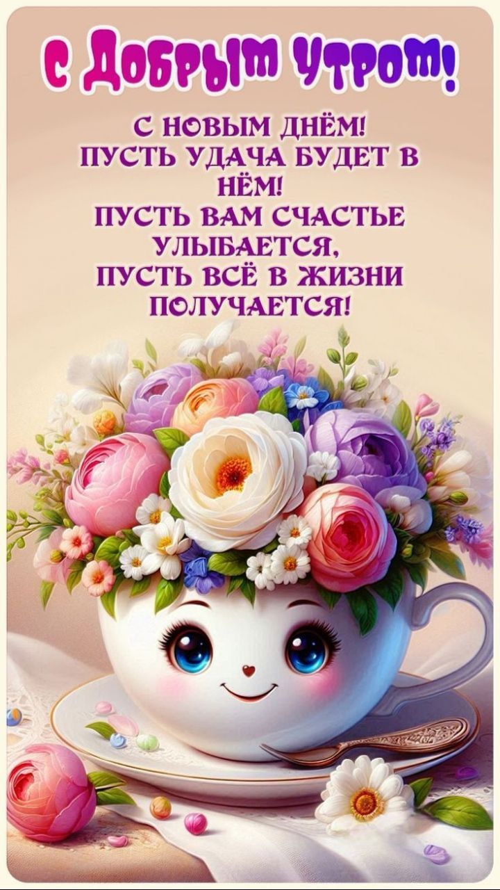 С Добрым утром!
С новым днём!
Пусть удача будет в нём!
Пусть вам счастье улыбается,
Пусть всё в жизни получается!