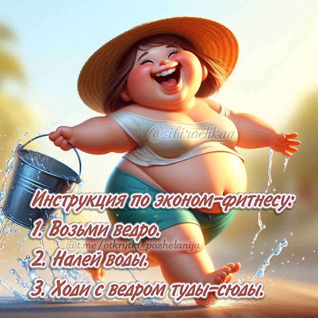 Инструкция по эконом-фитнесу: 1. Возьми ведро. 2. Налей воды. 3. Ходи с ведром туды-сюды.