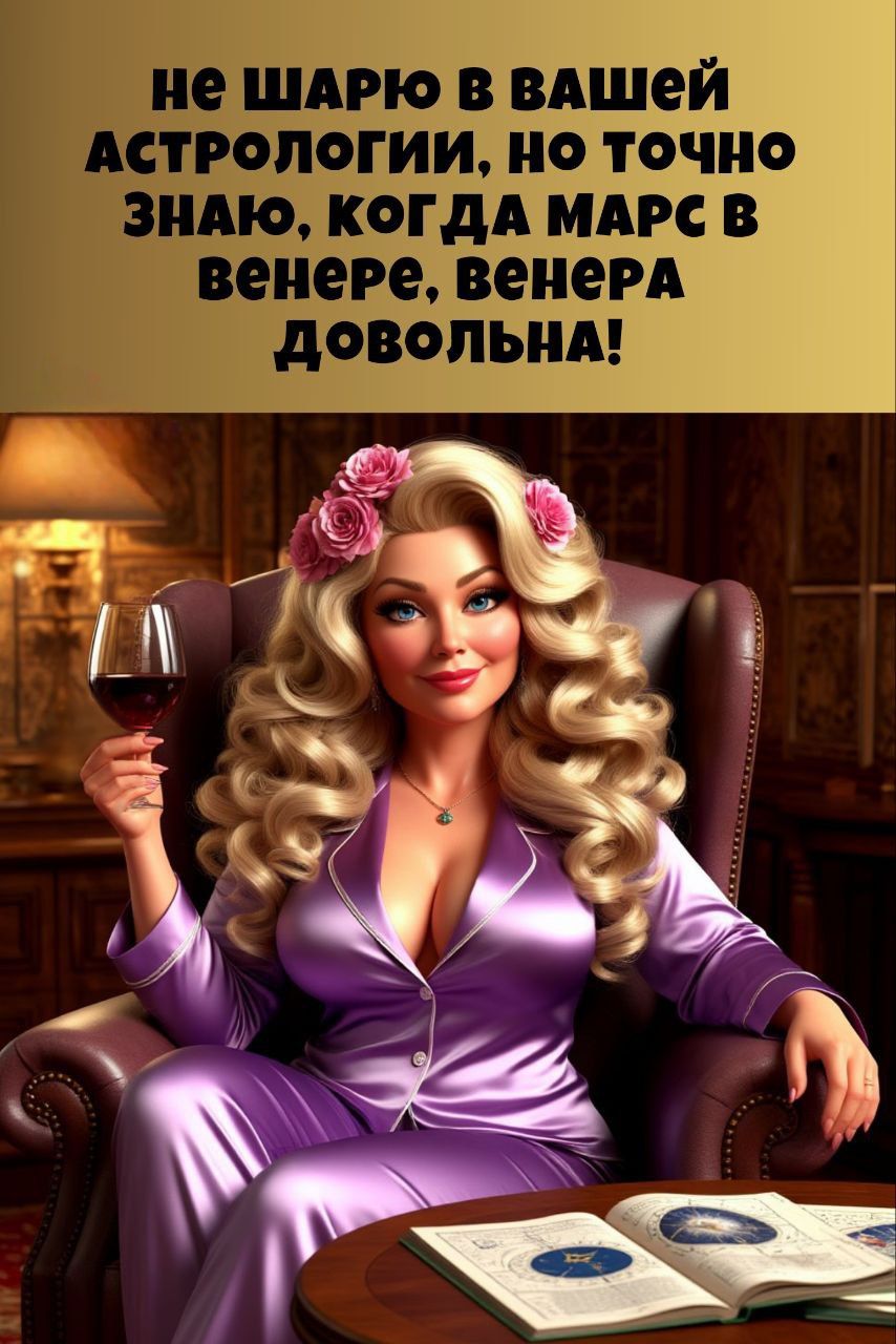 НЕ ШАРЮ В ВАШЕЙ АСТРОЛОГИИ, НО ТОЧНО ЗНАЮ, КОГДА МАРС В ВЕНЕРЕ, ВЕНЕРА ДОВОЛЬНА!