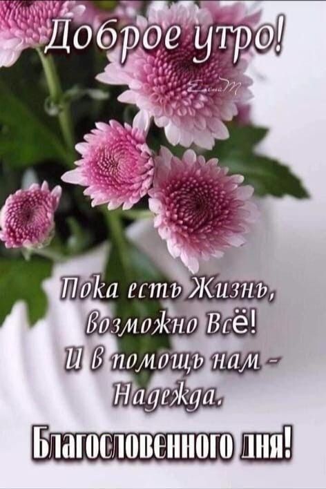 Доброе утро! Пока естьь Жизнь, возможно Всё! И в помощь нам - Надежда. Благословенного дня!