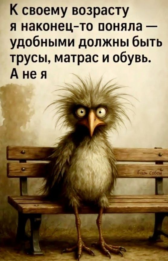 К своему возрасту я наконец-то поняла — удобными должны быть трусы, матрас и обувь. А не я.