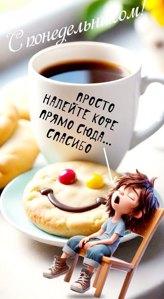 С понедельником! ПРОСТО НАЛЕЙТЕ КОФЕ ПРЯМО СЮДА... СПАСИБО