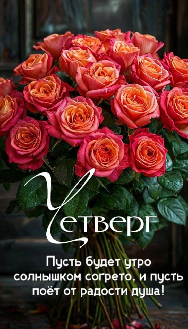 Четверг
Пусть будет утро солнышком согрето, и пусть поёт от радости душа!