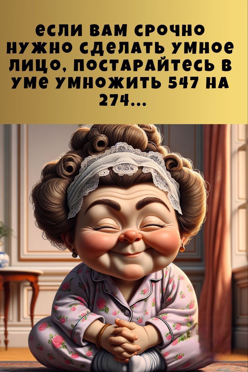 если вам срочно нужно сделать умное лицо, постарайтесь в уме умножить 547 на 274...
