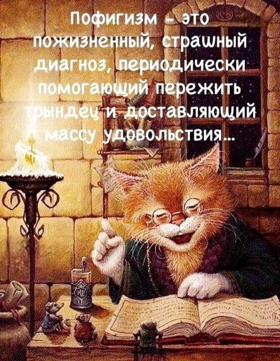 Пофигизм — это пониженный, страшный диагноз, периодически помогающий пережить трындец и доставляющий массу удовольствия...