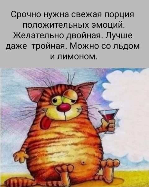Срочно нужна свежая порция положительных эмоций. Желательно двойная. Лучше даже тройная. Можно со льдом и лимоном.