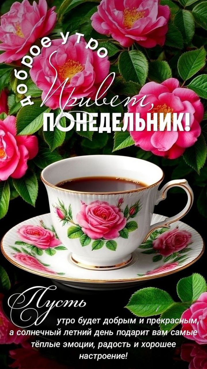 доброе утро
Живёт, ПОНЕДЕЛЬНИК!
Пусть утро будет добрым и прекрасным, а солнечный летний день подарит вам самые тёплые эмоции, радость и хорошее настроение!