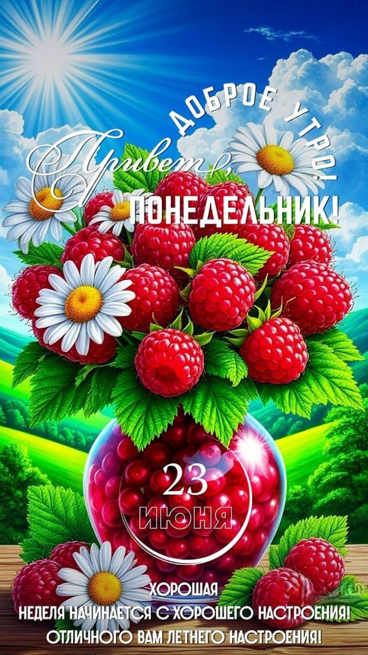Доброе утро! Привет, понедельник! 23 июня Хорошая неделя начинается с хорошего настроения! Отличного вам летнего настроения!