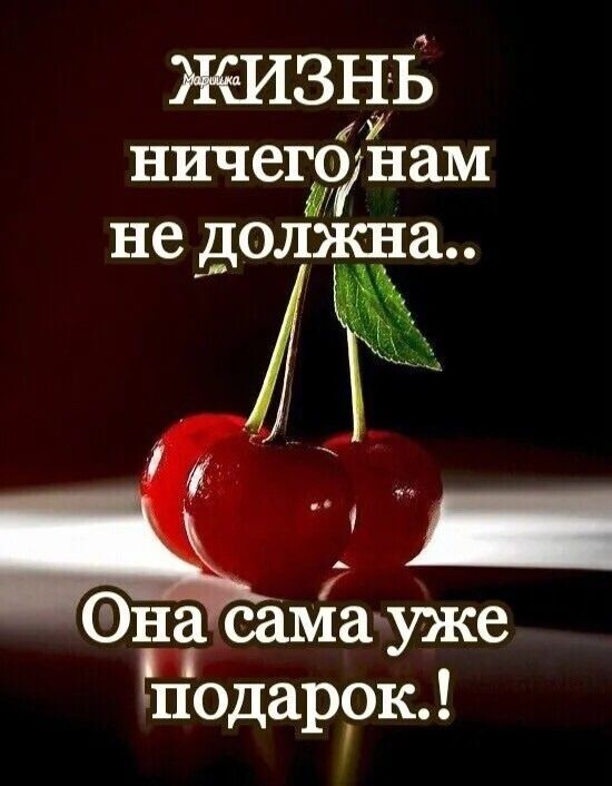ЖИЗНЬ ничего нам не должна.. Она сама уже подарок!