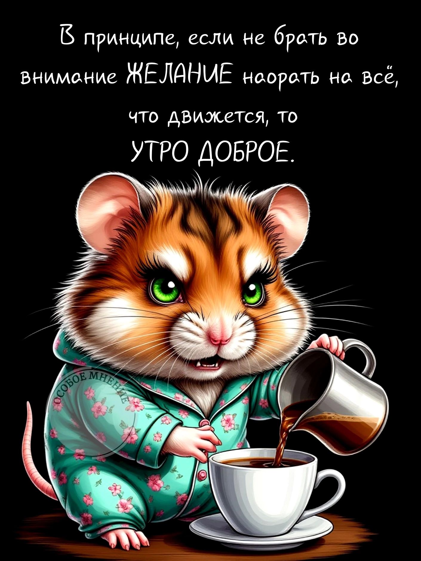 В принципе, если не брать во внимание ЖЕЛАНИЕ наорать на всё, что движется, то УТРО ДОБРОЕ.