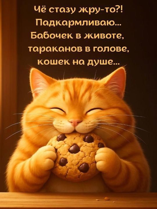 Чё стасу жру-то?! Падкармливаю... Бабочек в животе, тараканов в голове, кошек на душе...