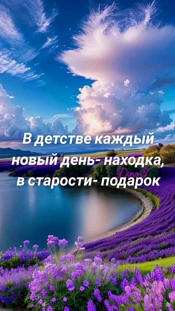 В детстве каждый новый день - находка, в старости - подарок