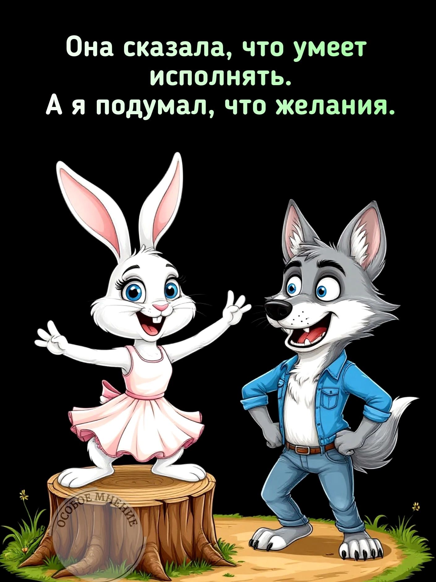 Она сказала, что умеет исполнять.
А я подумал, что желания.