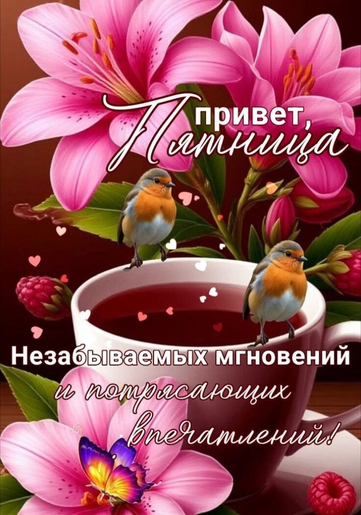 привет, Пятница
Незабываемых мгновений и потрясающих впечатлений!