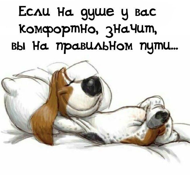 Если на душе у вас комфортно, значит, вы на правильном пути...