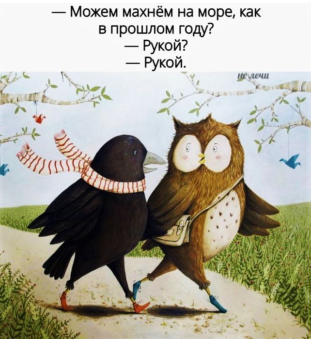 — Можем махнём на море, как в прошлом году? — Рукой? — Рукой.