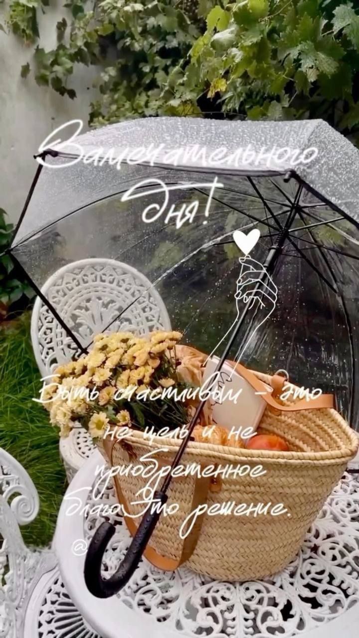 Замечательного дня! Быть счастливым — это не цель и не приобретенное благо — это решение.