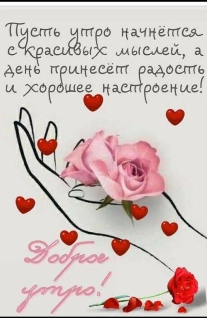 Пусть утро начнётся с красивых мыслей, а день принесёт радость и хорошее настроение!
Доброе утро!