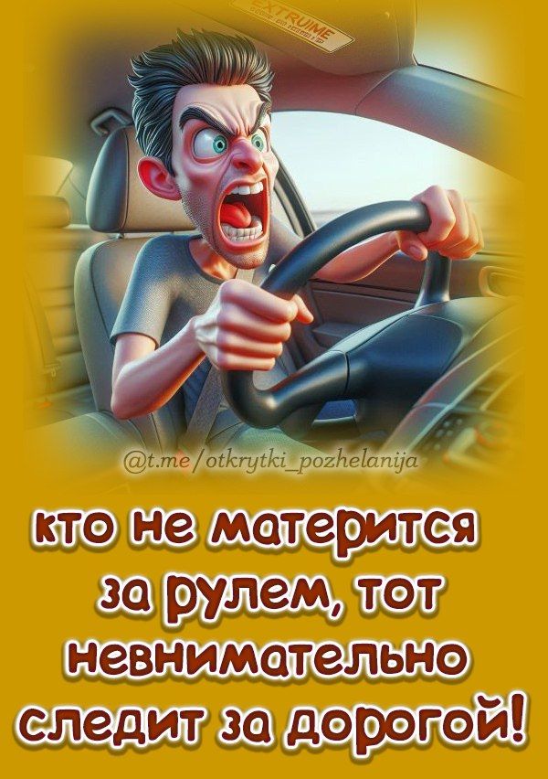 кто не матерится за рулем, тот невнимательно следит за дорогой!