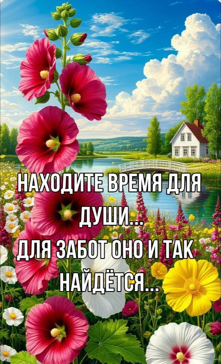 НАЙДИТЕ ВРЕМЯ ДЛЯ ДУШИ... ДЛЯ ЗАБОТ ОНО И ТАК НАЙДЕТСЯ...